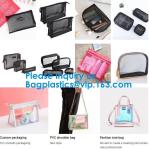 Black Nylon Mesh Makeup Cosmetic Bag / Small Nylon Mesh Make Up Cosmetic Bag