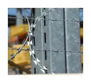China Fence Barbed Wire Galvanized Protection Steel Wire 500 Meters Razor Blade Galvanized Single Razor wholesale