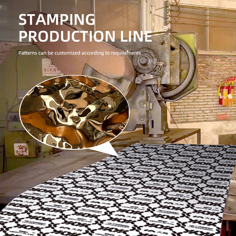 316 Water Ripple Stainless Steel Sheet With Golden Hammered Finish
