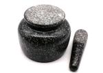 Natural Granite Stone Mortar And Pestle Set Polished Surface For Herbs Spices