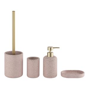 China 4pcs Set Terrazzo Bathroom Accessories Set Countertop Pink For Family Hotel Bathroom wholesale