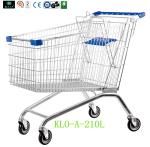 European style 210L Supermarket Shopping Carts with swivel TPE/PU casters