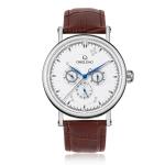 5 ATM Waterproof Quartz Stainless Steel Watch Three Eye Dial Chronograph Watch