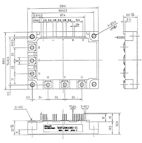 7MBP100TEA060-01 Econo IPM series 600V / 100A 7 in one-package FUJITSU IGBT