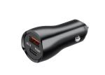Black grey Dual Ports PD QC3.0 18W Fast Car Charger Aluminum Alloy