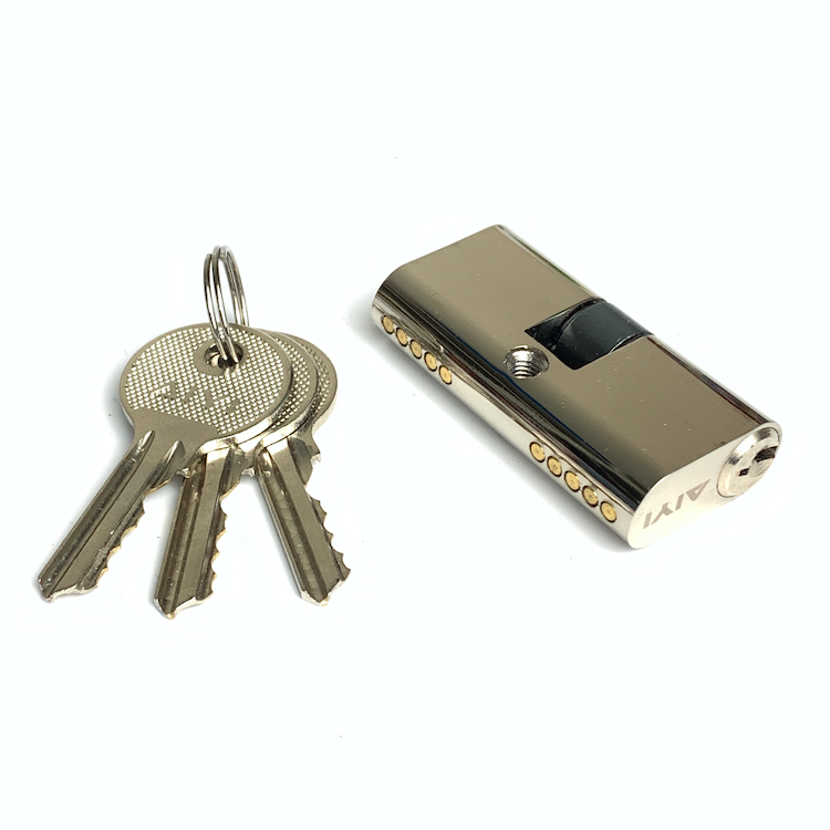 Silver Small Oval Cylinder Lock Customized Door Cylinder Replacement 54mm