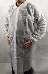 Surgical Protective Medical Lab Coats / Polyester White Waterproof Lab Coat