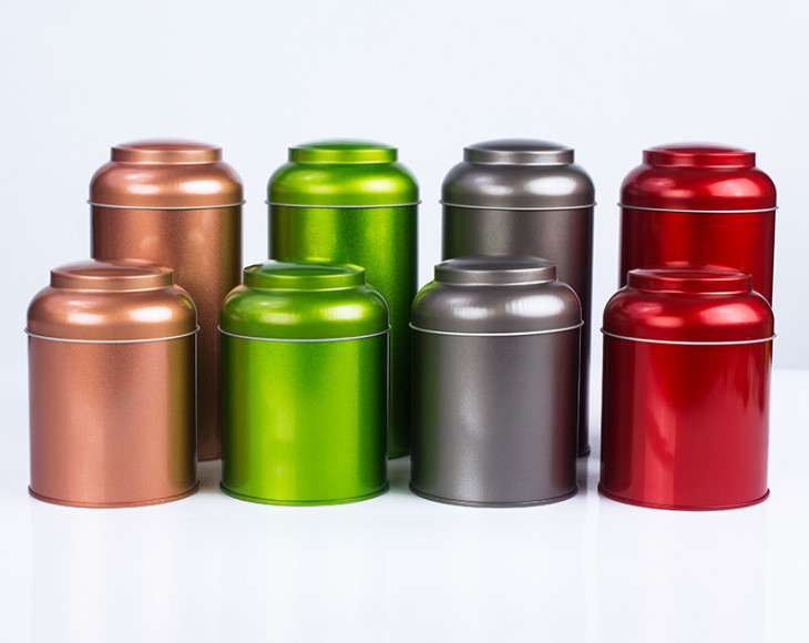 700ml Vintage Tin Tea Boxes 4 Color Round Tin Containers