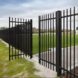 China 8ft Modern Metal Steel Picket Fence Black Square Tube For Residential Garden wholesale