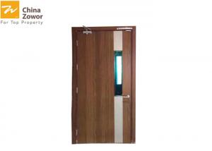 China Walnut Wood Grain Finish Fire Safety Door 16/18 Gal Steel Sheet Swing Opening Type wholesale
