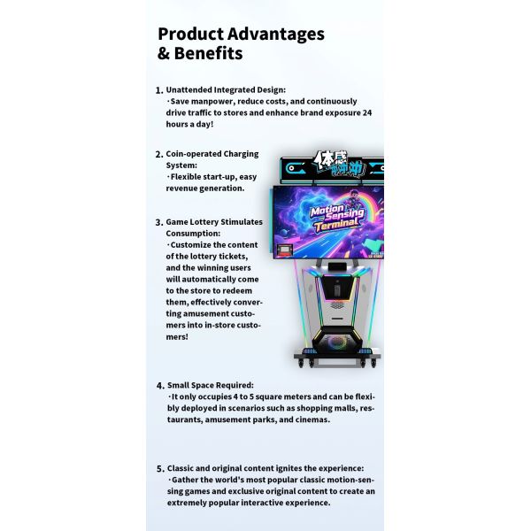 Dual Player Motion Sensor Game Machine 65 Inch Screen Interactive Gaming Terminal