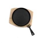22X2.5cm Cast Iron Sizzle Platter Cast Iron Round Grill Pan SGS/ISO9001