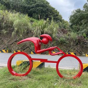 China Cycling Race Outdoor Garden Sculptures Multicolor Handmade For Theme Park wholesale
