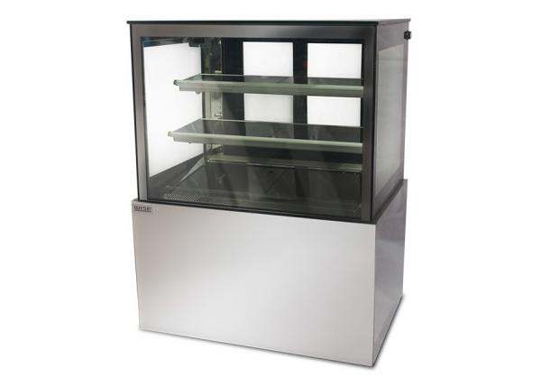 Quality Floor Standing Refrigerated Cake Display Cabinet High Humidity Square Glass Cake Showcase for sale