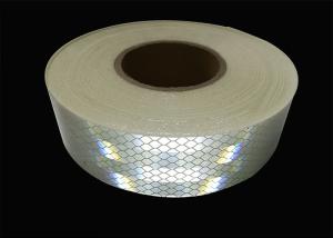 China Yellow Red White Reflective Tape Sheets , High Visibility Night Light Reflective Stickers wholesale