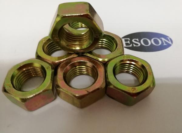 Hex Nut,DIN934,Carbon Steel Material,Grade 4,Yellow Zinc Surface,SIZE M14*1.5