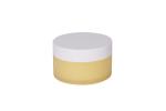 Pale Yellow Face Skin Care 100g Empty Cream Jar With Spoon