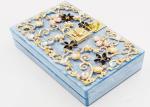 Delicate Girls Acrylic Clutch Bag With Twinkling Diamond Crystal And Golden Lock