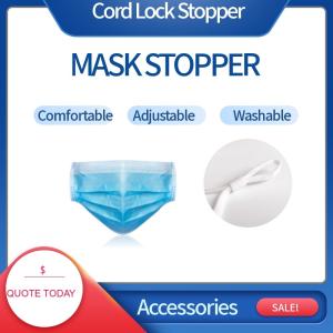 China Soft PVC Spring Loaded Cord Lock Face Masks Black Color Long Life wholesale