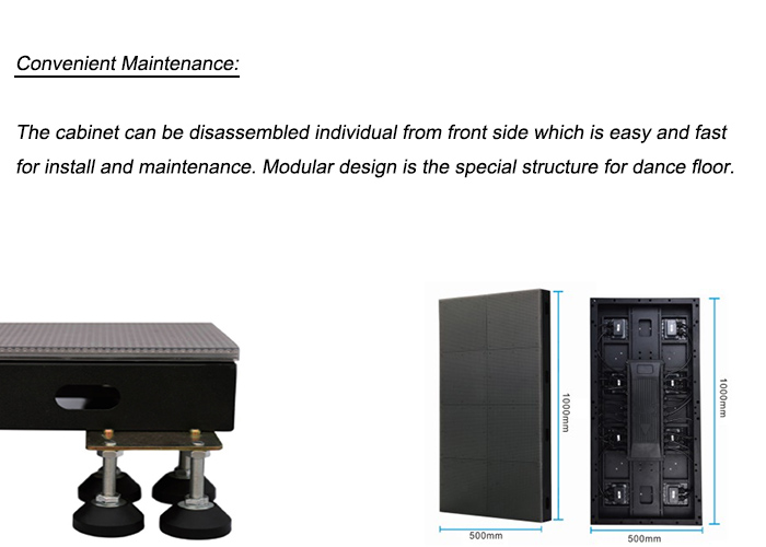 Active LED Dancing Floor Interactive Screen IP65 Waterproof Front Service