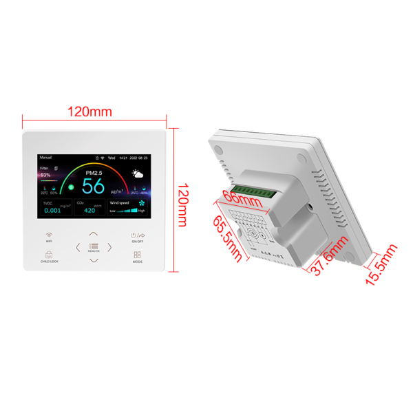 4.3 Inch WiFi Smart Fresh Air Ventilation Controller For HRV & ERV Systems
