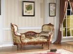Champagne Hand Carved Luxury Chaise Lounge Chaise Lounge Sofa Flower Print