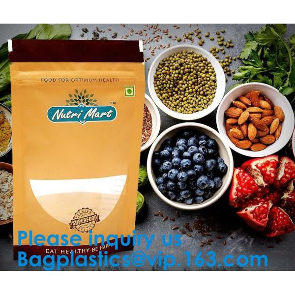 Custom Print Biodegradable Foil Packaging Soft Zipper Stand Up Bottom Gusset Plastic Drinking Pouches Bags With Straws