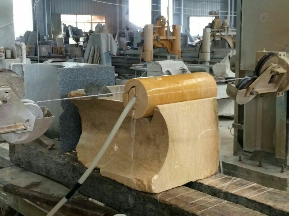 4 Axis Diamond Wire Saw Machine For Processing The Circular Stone Slab，column，letter，characters