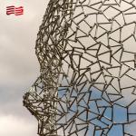 Hand-forged Outdoor Stainless Steel Sculpture Custom Color Large and Abstracted