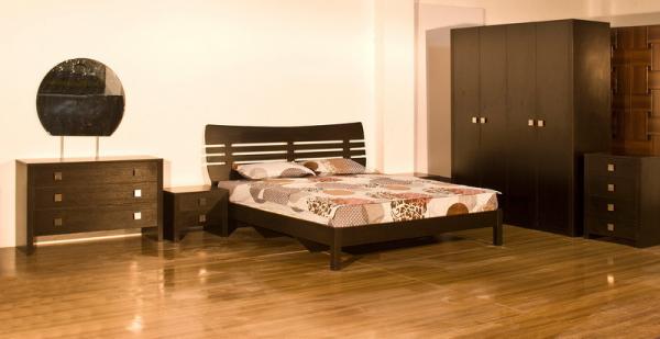 Melamine Home Furniture,Panel Bedroom Set,MDF Bed and Wardrobe,Nightstand