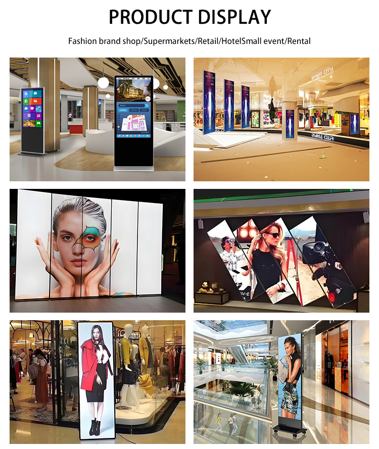 Portable LED Poster Display Floor Style Shopping Mall Advertising Digital Signage