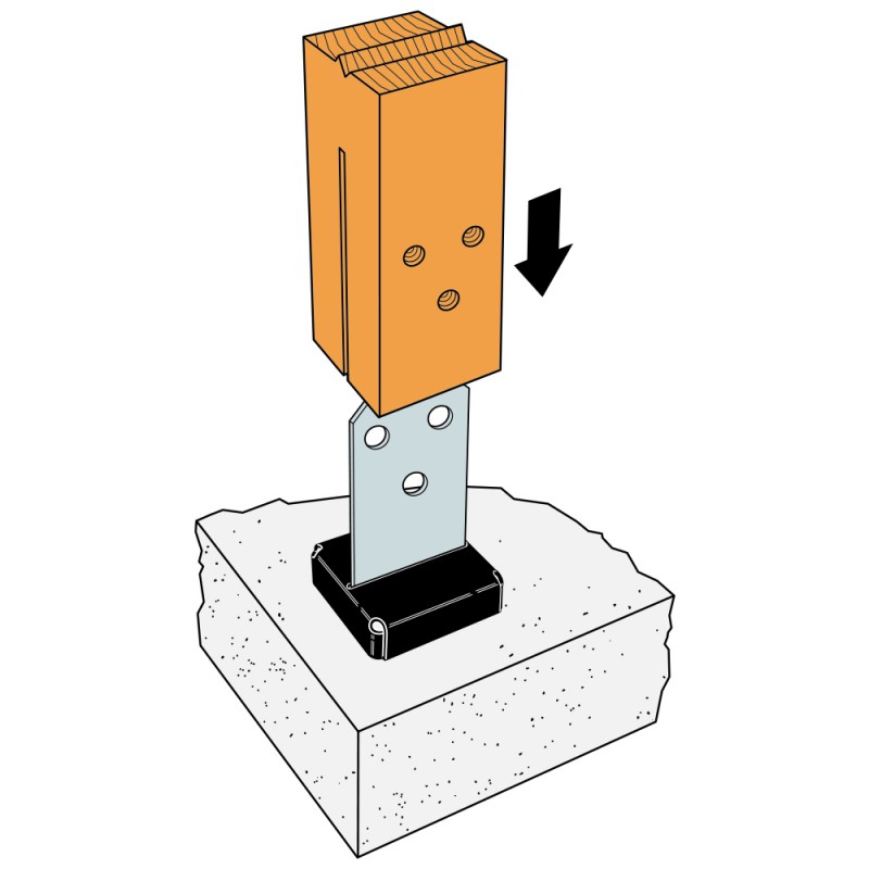 Steel Metal Type Post Base Bolt Down Black Pergola Post Support with ROHS Certification