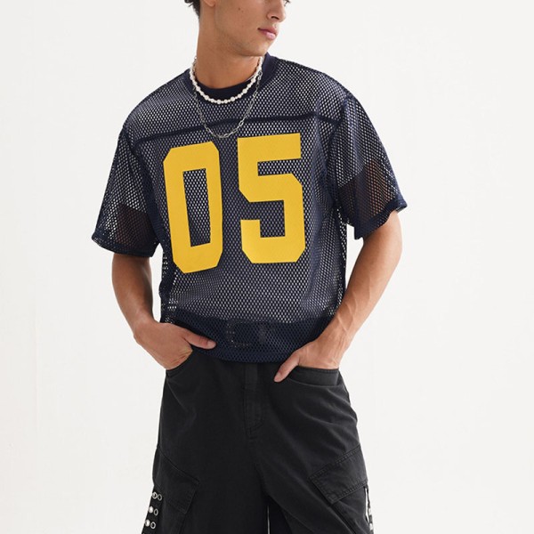 Customized Regular Woven 100% Polyester Breathable Quick Dry Oversized Fit Printed Blank Letter Men's Casual Sport T-shirt