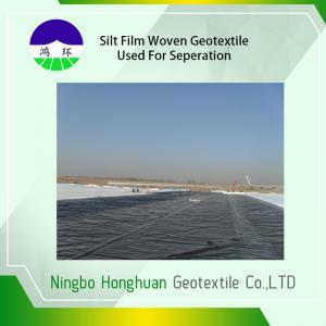China PP Black Split Film Woven Geotextile produced High Tensile Strength on sale