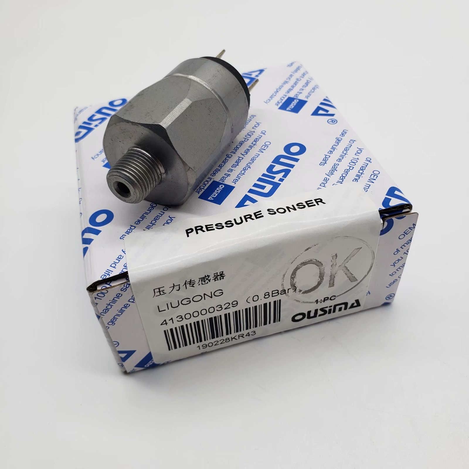 OUSIMA Pressure Switch 4130000329 Spare Parts Excavator Part Oil Pressure Switch 4130000329 0.8Bar