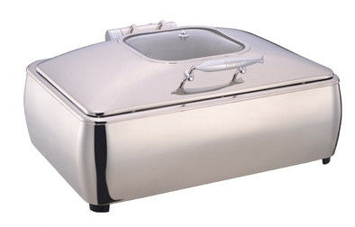 Full Size Stainless Steel Induction Chafing Dish GN1/1 Food Pan 9.0Ltr with Matching Stand Buffet Food Warmer