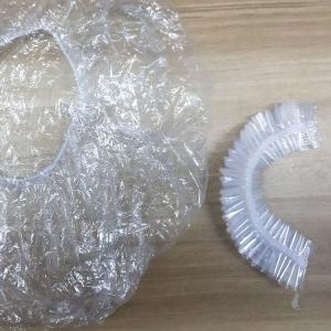 China PE Plastic Transparent Disposable Head Cap Waterproof Salon Hair Dry Processing wholesale