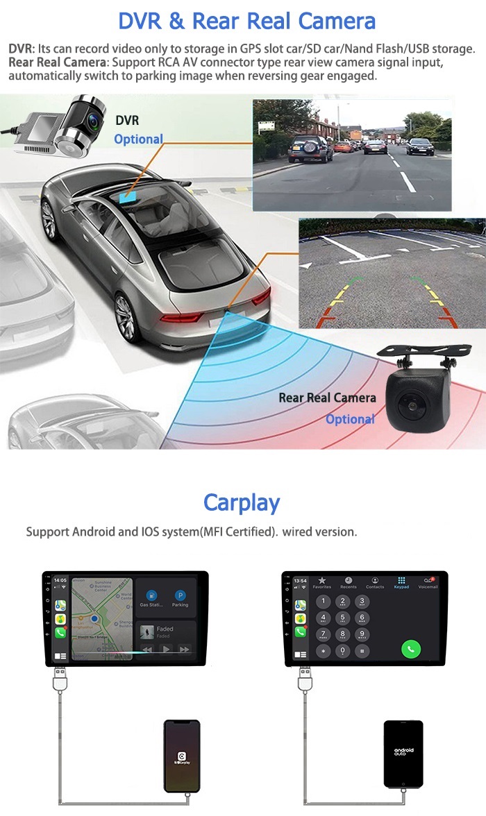 10.1 Inch Android 10.0 Car Stereo 2.5D Screen WIFI 4G LTE Carplay