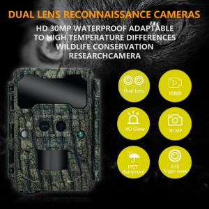 China KW696 outdoor wildlife hunting camera dual-lens 30MP no-glow trail camera 1080p night vision 512G forest camera infrared wholesale