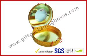 China Round Paper Transparent Window Luxury Gift Boxes With Golden Packaging Material wholesale