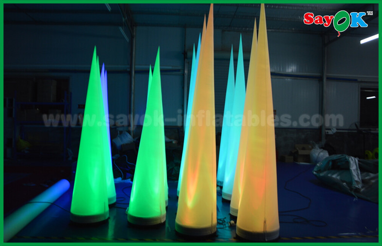 2.5m / 3mH Led Lighting Inflatable Lighting Decoration Cone Shaped For Event / Advertising