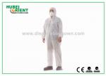 Dust-Proof And Breathable White Disposable Coveralls With Hood / Feetcover For
