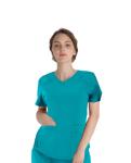 180 GSM Polyester 62% Rayon 33% Spandex 5% Women Plain Nurse Short Sleeve