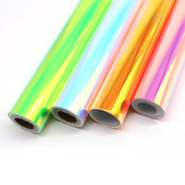 Soft Thermo Film Heat Transfer Vinyl PU Photoluminescent Rainbow Deco Film Clear