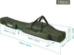 Fishing Rod Case Three Layers Fishing Rod Bag Oxford Folding Fishing Pole Bag