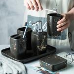 Custom Luxury Ceramics Bathroom Accessories , Marble Bathroom Sets For Home
