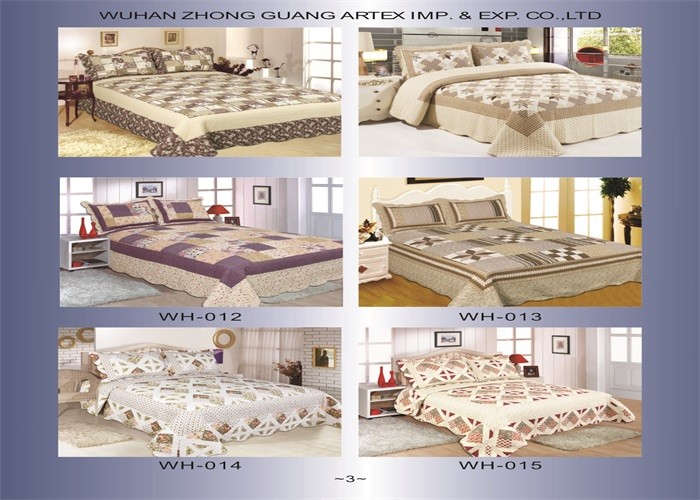 Imitated Patchwork Home Bed Quilts Brown Color Widely In Home Bedding