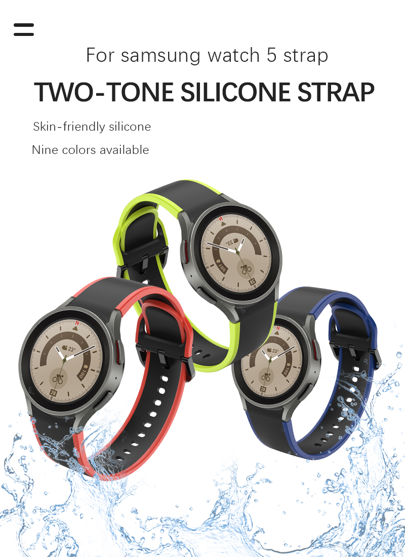 Double Face Silicone Watchband for Samsung Galaxy Watch 5 40mm 44mm 3-7 Days Delivery