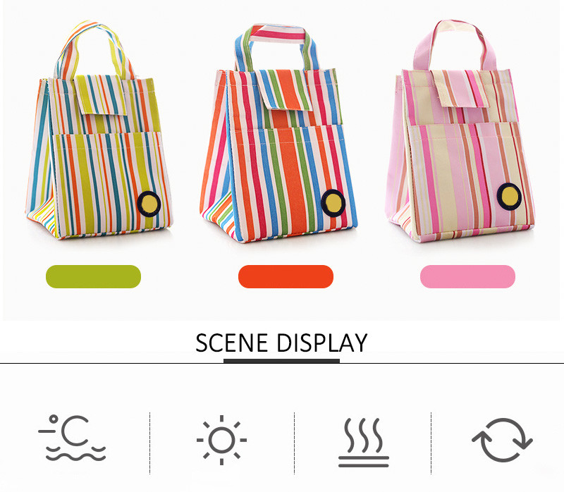 Lightweight Foldable Canvas Food Insulated Lunch Cooler Bags