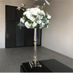 Saixin custom wedding event decoration gold centerpiece crystal pillar flower